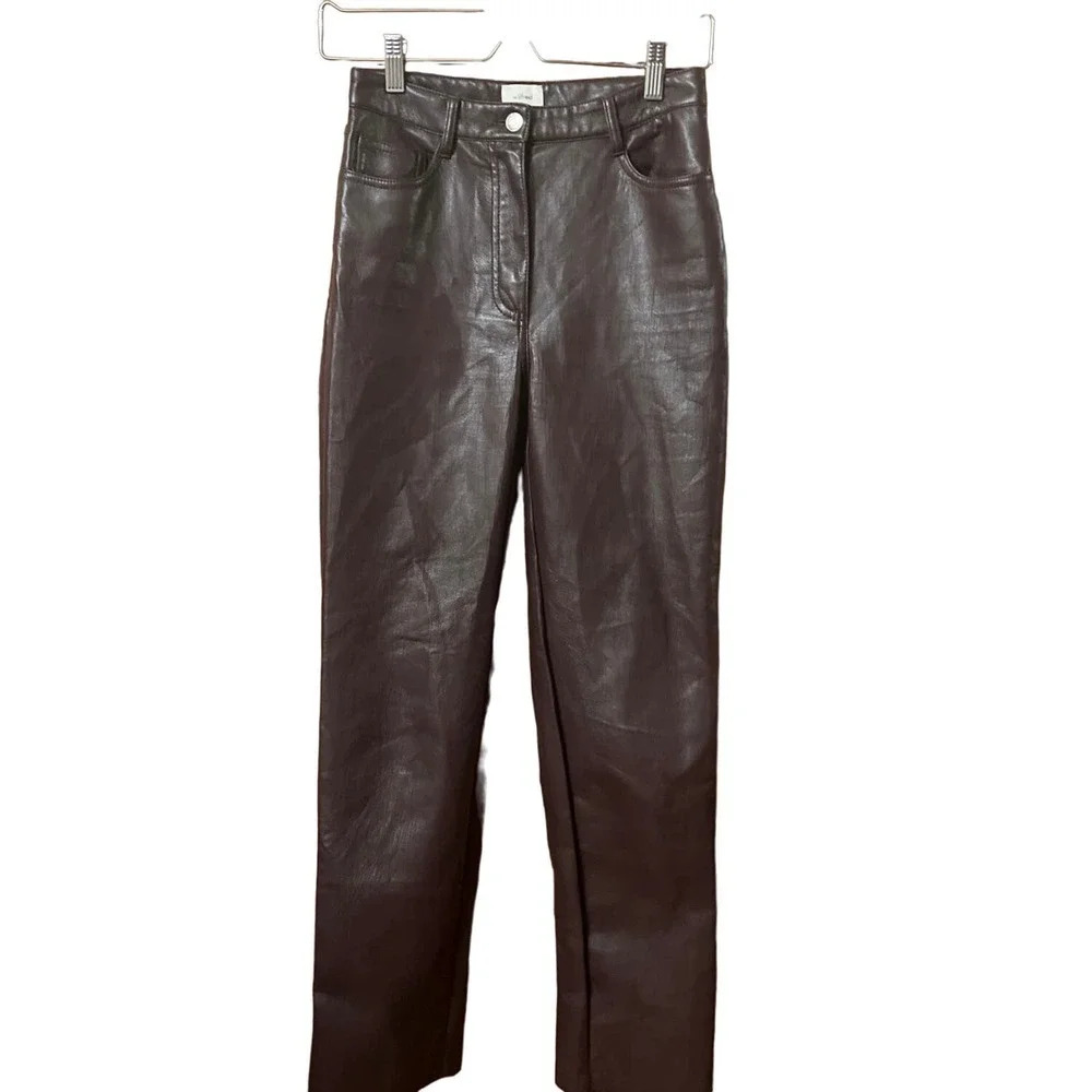Wilfred Melina High Rise Straight Leg Faux Leather Pants Sz‎ 2